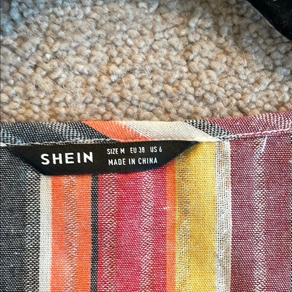 SHEIN Multicolor Striped Button-Down Mini Dress - Picture 3 of 6